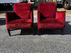 Pair of Mid Century Modern Upholstered Lounge Chairs - 4519033