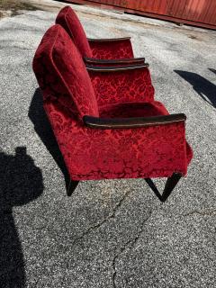 Pair of Mid Century Modern Upholstered Lounge Chairs - 4519128