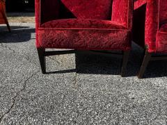 Pair of Mid Century Modern Upholstered Lounge Chairs - 4519129