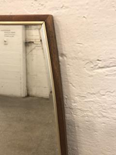 Pair of Mid Century Modern Walnut and Brass Mirrors - 2037248