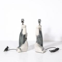 Pair of Mid Century Modernist Abstract Figural Ceramic Table Lamps - 4438667