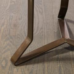 Pair of Mid Century Modernist Bronze Smoked Glass Side Tables - 3352608