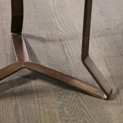 Pair of Mid Century Modernist Bronze Smoked Glass Side Tables - 3352613