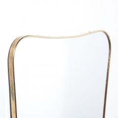 Pair of Mid Century Modernist Curvilinear Hourglass Form Brass Wrapped Mirrors - 4347462