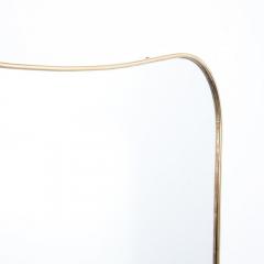 Pair of Mid Century Modernist Curvilinear Hourglass Form Brass Wrapped Mirrors - 4347463
