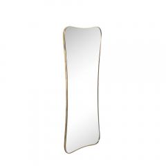 Pair of Mid Century Modernist Curvilinear Hourglass Form Brass Wrapped Mirrors - 4347466