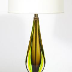 Pair of Mid Century Modernist Hand Blown Murano Sommerso Glass Table Lamps - 4037811