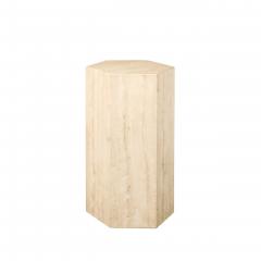 Pair of Mid Century Modernist Hexagonal Travertine Pedestals - 4622421