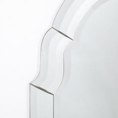 Pair of Mid Century Modernist Serifed Arch Form Mirrors with Beveled Detailing - 4304525