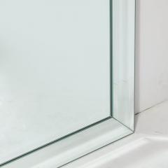 Pair of Mid Century Modernist Serifed Arch Form Mirrors with Beveled Detailing - 4304539