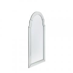Pair of Mid Century Modernist Serifed Arch Form Mirrors with Beveled Detailing - 4304543
