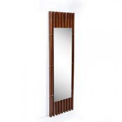 Pair of Mid Century Modernist Striated Walnut Mirrors Joined - 3040859