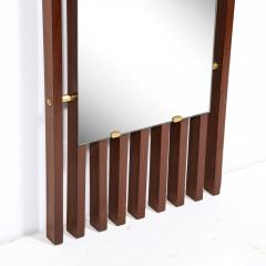Pair of Mid Century Modernist Striated Walnut Mirrors Joined - 3040990
