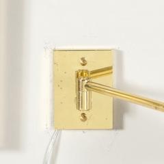 Pair of Mid Century Modernist Swing Arm Articulating Sconces in Polished Brass - 4489975