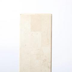 Pair of Mid Century Modernist Tessellated Travertine Pedestals - 4719985