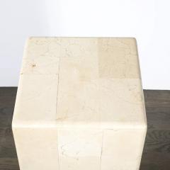 Pair of Mid Century Modernist Tessellated Travertine Pedestals - 4719986