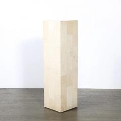 Pair of Mid Century Modernist Tessellated Travertine Pedestals - 4719988