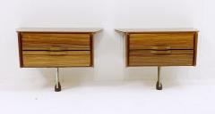 Pair of Mid Century Nightstands in Lacquered Wood - 2631010