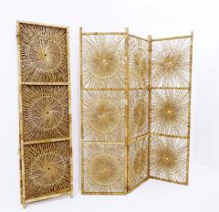 Pair of Mid Century Rattan Folding Screens - 2576951