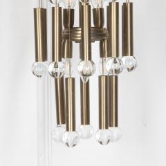 Pair of Mid Century Satin Brass Ceiling Lights - 3641904