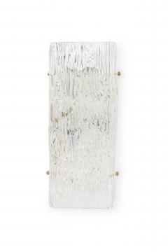 Pair of Mid Century Scandinavian Large Rectangular Murano Glass Wall Sconce - 4163219