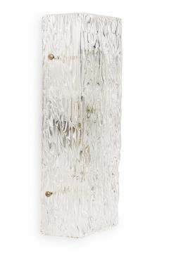 Pair of Mid Century Scandinavian Large Rectangular Murano Glass Wall Sconce - 4163220