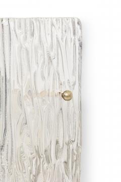 Pair of Mid Century Scandinavian Large Rectangular Murano Glass Wall Sconce - 4163223