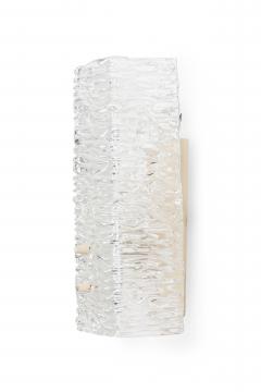 Pair of Mid Century Scandinavian Rectangle Textured Murano Glass Wall Sconce - 4163212