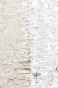 Pair of Mid Century Scandinavian Rectangle Textured Murano Glass Wall Sconce - 4163216