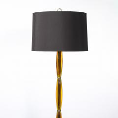 Pair of Mid Century Segmented Amber Bakelite Brushed Chrome Floor Lamps - 4792580