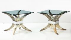 Pair of Mid Century Steer Horn End Tables - 3216865