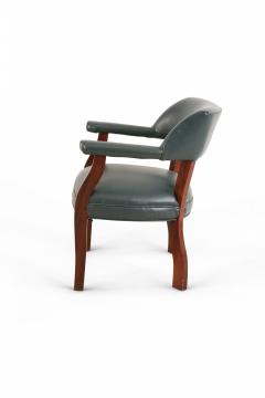Pair of Mid Century Style Blue Faux Leather Armchair - 4170113