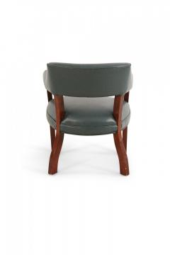 Pair of Mid Century Style Blue Faux Leather Armchair - 4170116