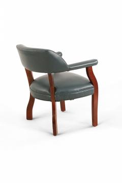 Pair of Mid Century Style Blue Faux Leather Armchair - 4170118