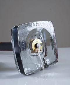 Pair of Mid Century Swedish Table Lamps in Glass and Leather - 3639511