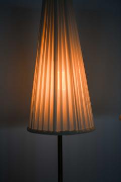 Pair of Mid Century Table Lamps in Ribbed Brass with Pleated Shades 1950s - 4821537