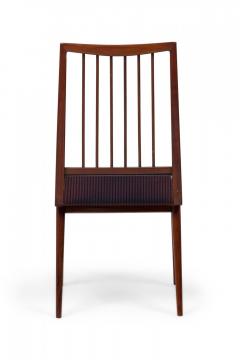 Pair of Mid Century Textured Blue Stripe Upholstered Side Chairs - 4170027