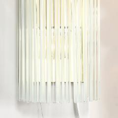 Pair of Mid Century Transparent Frosted Glass Rod Sconces with Brass Fittings - 4550537