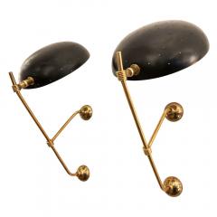 Pair of Mid Century Wall Lights with Perforated Shades - 752126