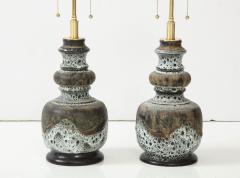 Pair of Mid Century West German Ceramic Lamps - 3084395