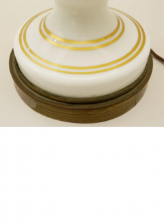 Pair of Mid Century White Glass Table Lamps - 2473153