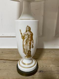 Pair of Mid Century White Glass Table Lamps - 2473176