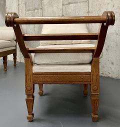 Pair of Mid Century Window Benches Daybeds Custom Upholstery Pillows - 2539922
