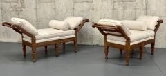 Pair of Mid Century Window Benches Daybeds Custom Upholstery Pillows - 4226427