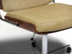 Pair of Mid century Danish Office Desk Chairs in Rosewood Adjustable Height - 4619183