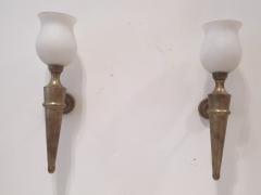 Pair of Mid century Modern wallights attributed to Jean Perzel  - 3479530