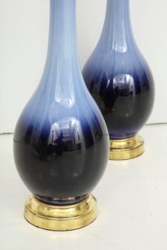 Pair of Midcentury Blue Ombre Lamps - 775866