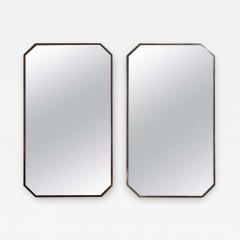 Pair of Midcentury Brass Octagonal Mirrors - 1848352