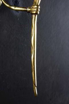 Pair of Midcentury Brass Scones or Wall Lights Italy Guglielmo Ulrich Style 1940 - 1728159