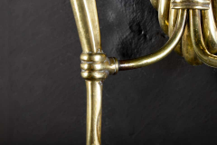 Pair of Midcentury Brass Scones or Wall Lights Italy Guglielmo Ulrich Style 1940 - 1728163